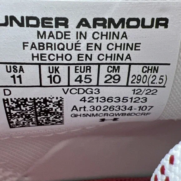 Under Armour Men's 11 Spotlight Clone 3.0 MC Football Cleats 3026334-107 WHT/RED